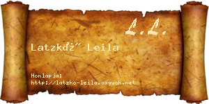 Latzkó Leila névjegykártya